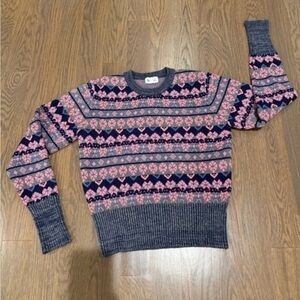 & MERCI SWEATER PINK AND PURPLE INDIAN PRINTS size Large. D